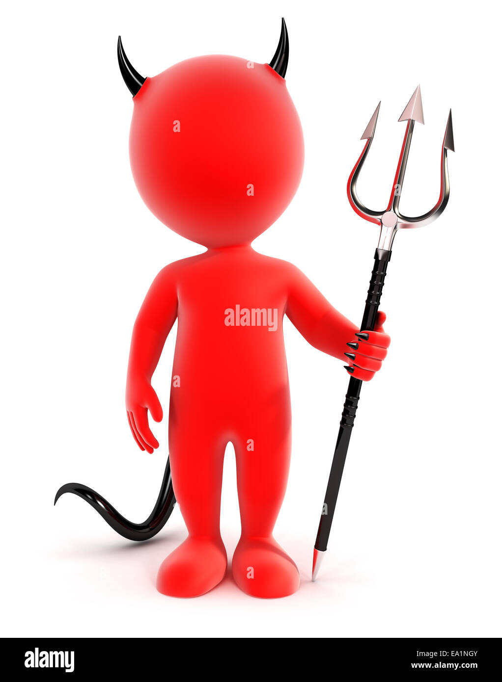 3d white people devil, isolated white background, 3d image Stock Photo