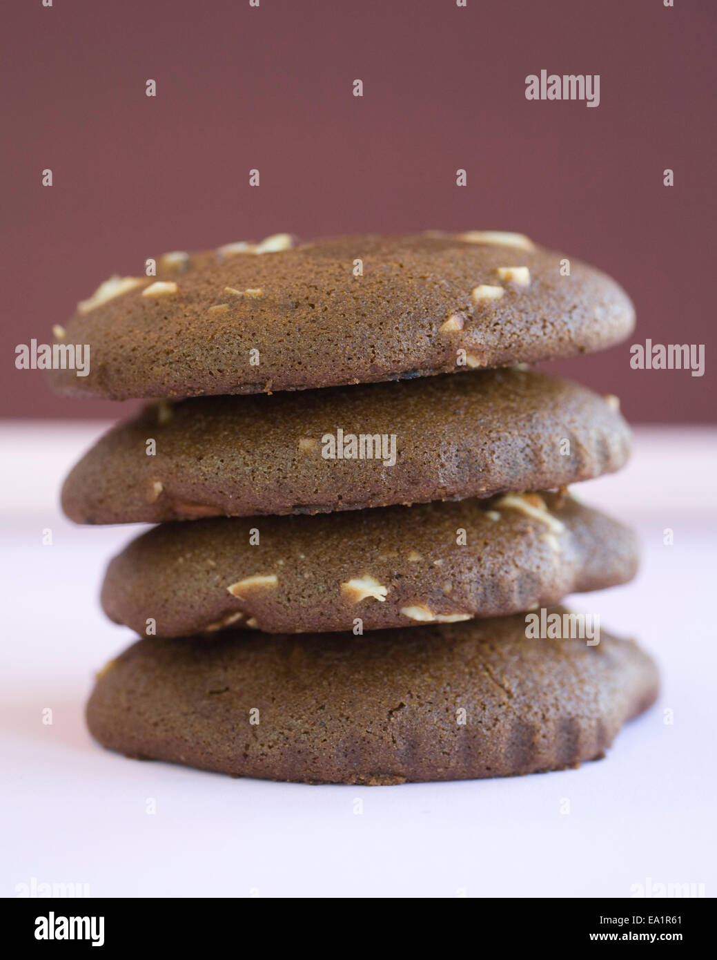 stack of chocolate cookies Stock Photo