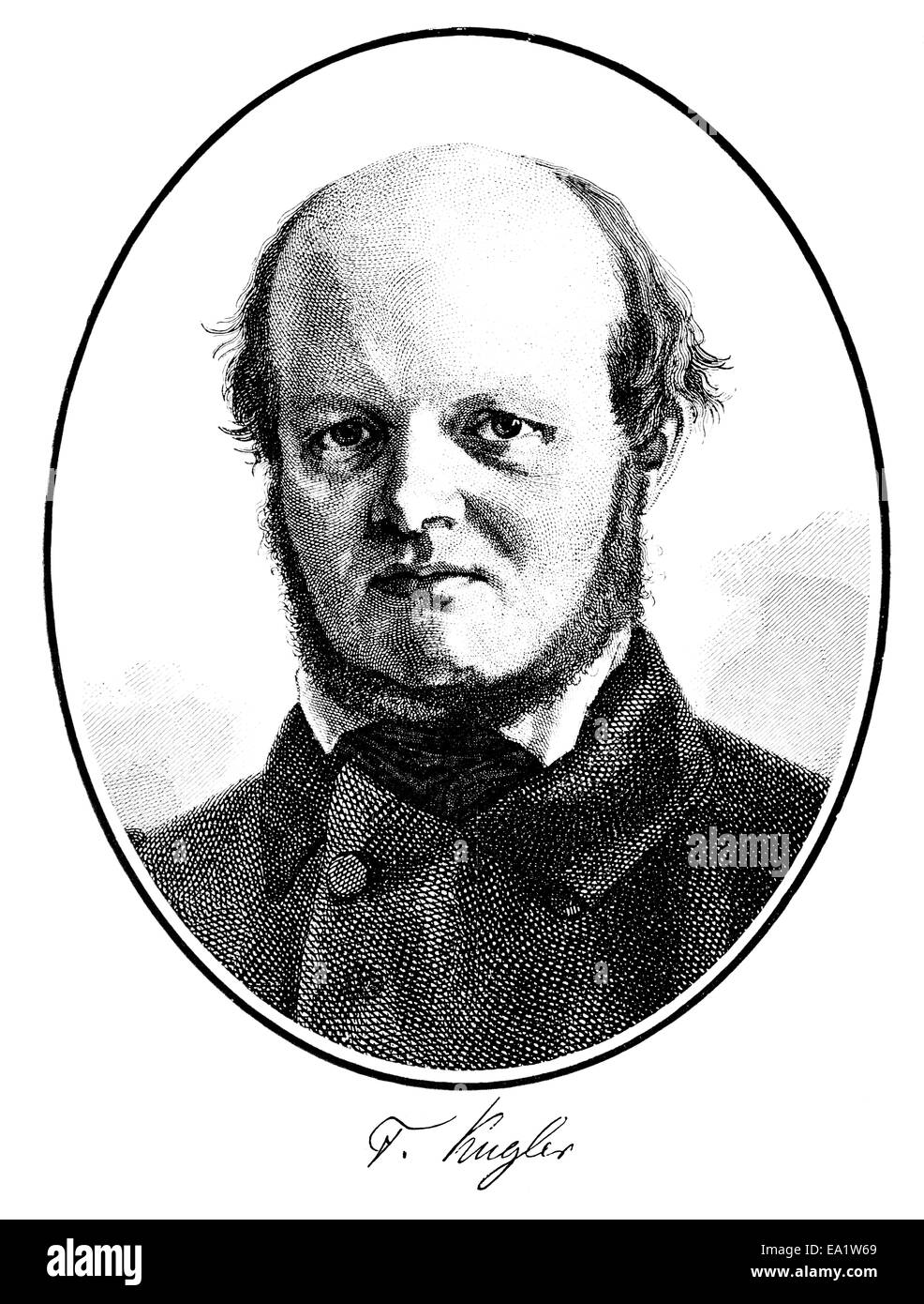Franz Theodor Kugler, 1808-1858, German historian, art historian and writer,  Portait von Franz Theodor Kugler (1808 - 1858), ei Stock Photo