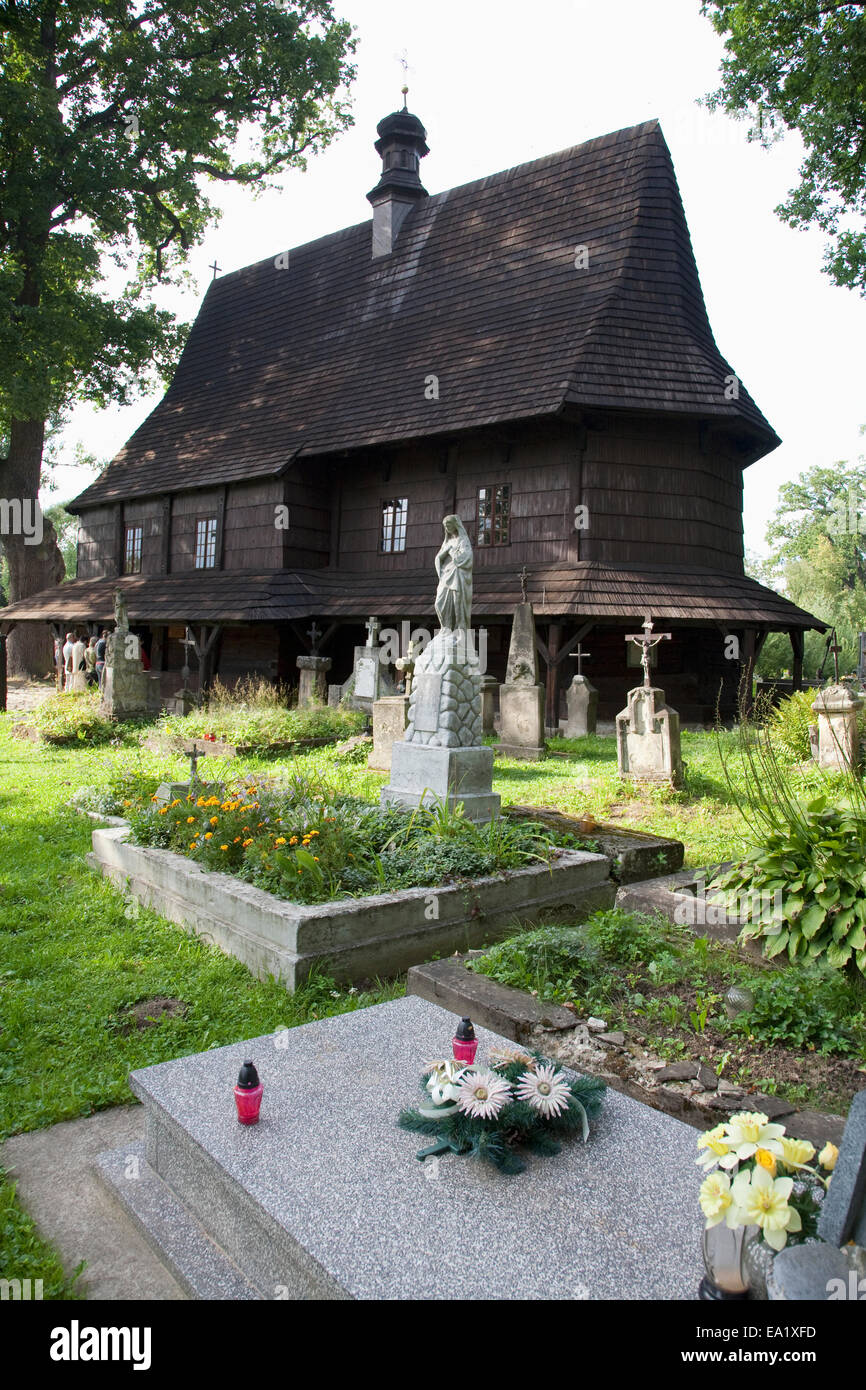 Cemetery & Wooden Church Of St. Leonard, Lipnica Murowana, Malopolska, Poland Stock Photo