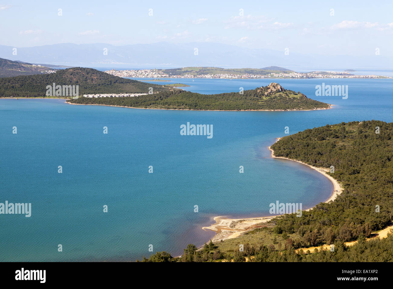 view of the coastline of the Turkish Aegean Stock Photo