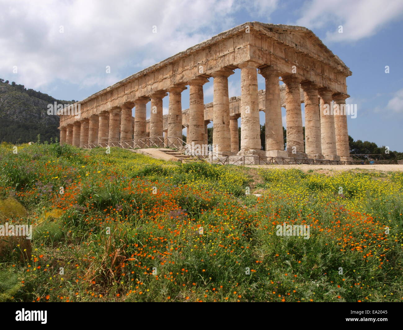 Doric Greek Temple at Segesta, Sicily, Italy Stock Photo