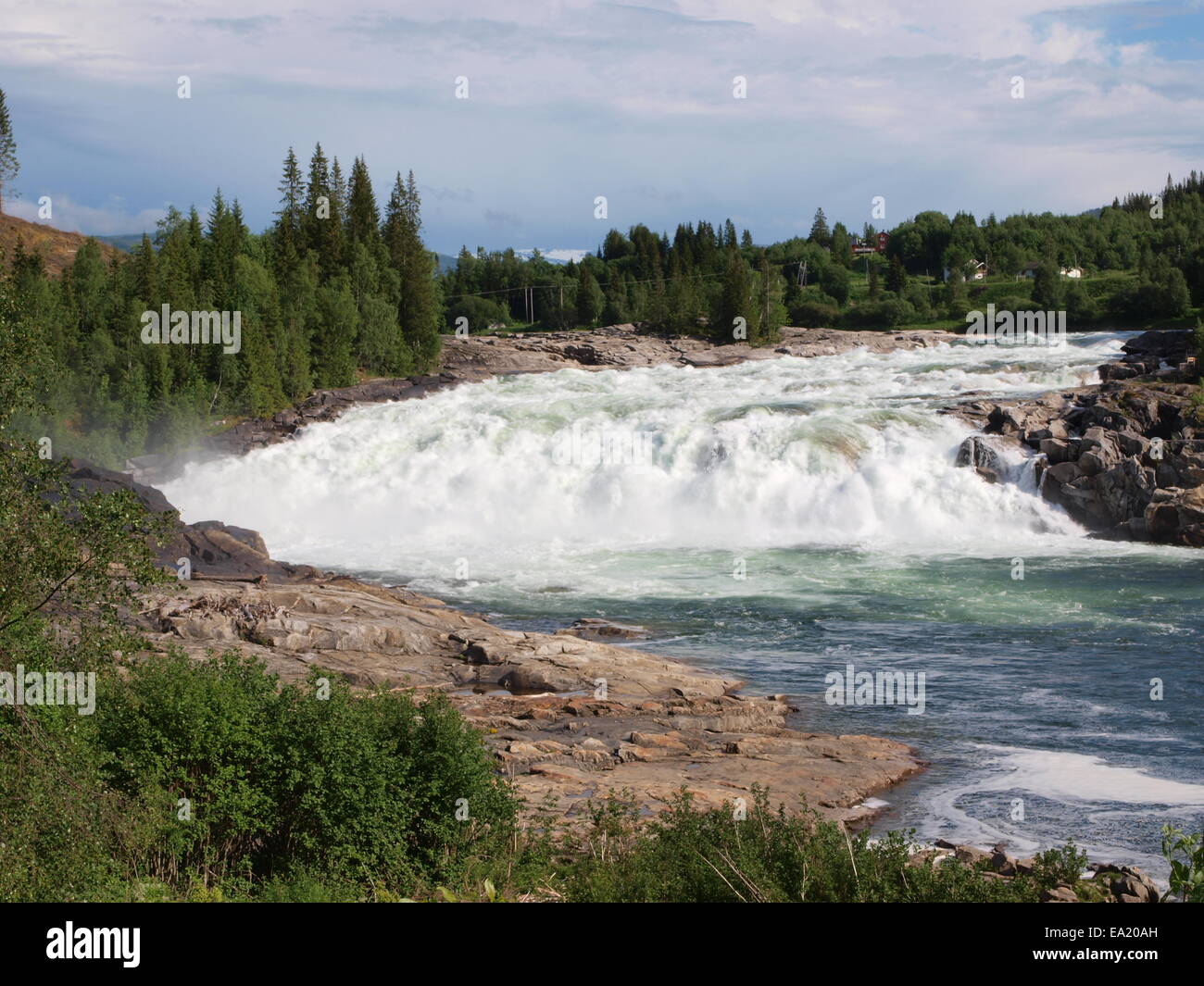 Laksforsen cascade in Grane municipality in Nordland Province in