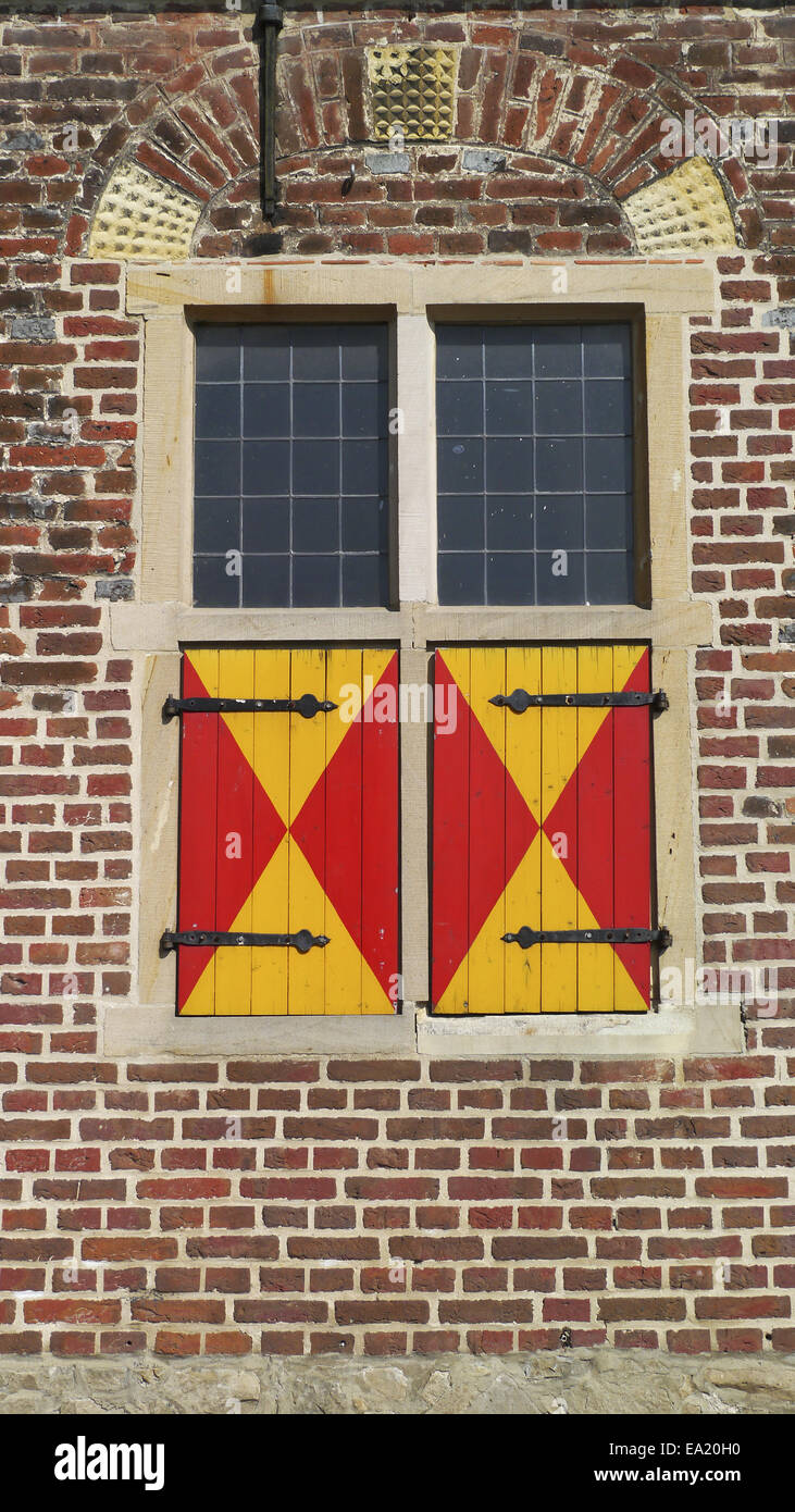 Window on a brick building Stock Photo