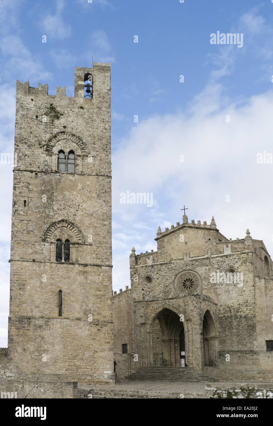 Chiesa Madre mit Campanile,  Erice Stock Photo