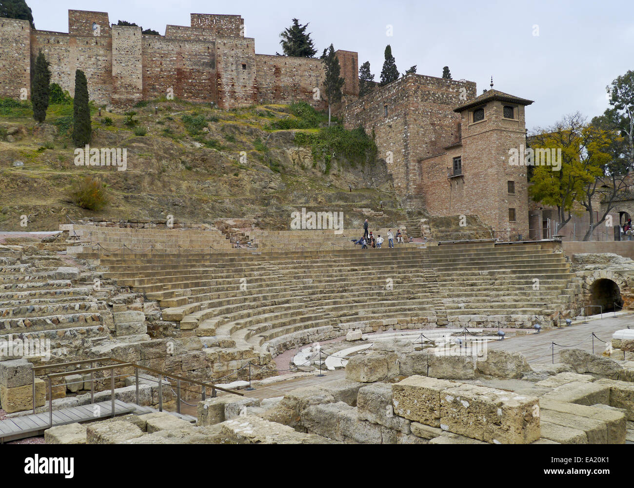 Roman Theatre and Alcazaba in Malaga Stock Photo Alamy
