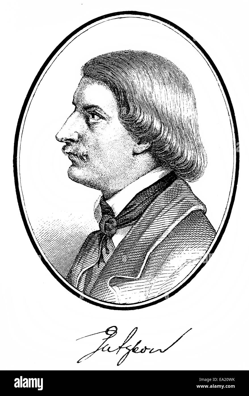 portrait of Karl Ferdinand Gutzkow, 1811 1878, a German writer