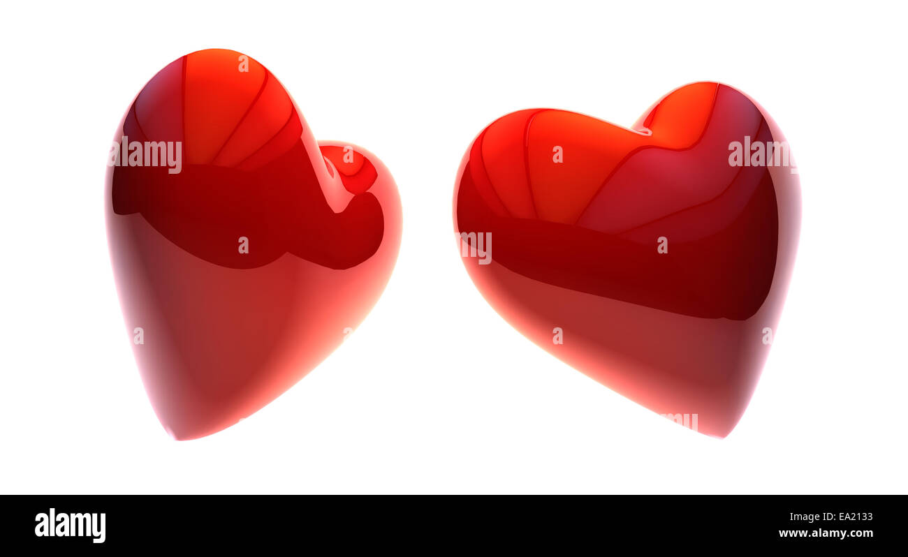 3d illustration of Red heart shape. Love symbol for Valentines day ...