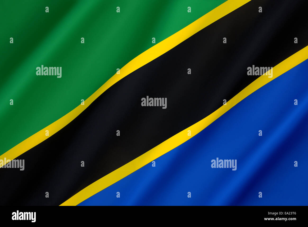 Flag of Tanzania Stock Photo