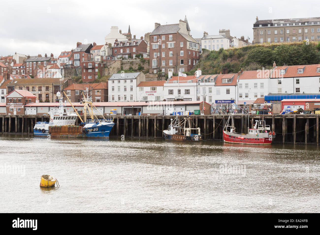 Whitby harbour and fishing boats, North Yorkshire, England Stock Photo ...