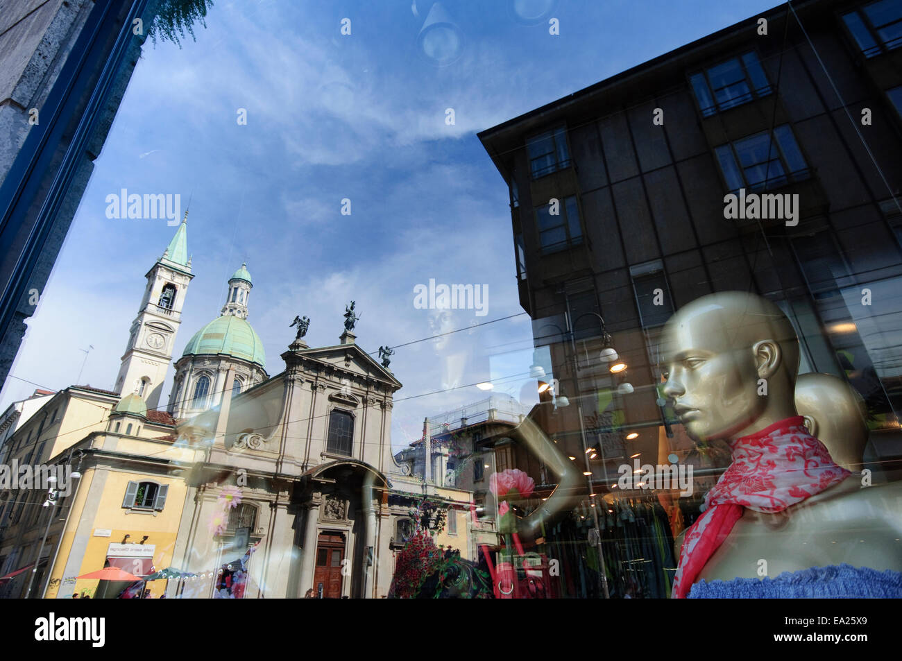 Italy, Lombardy, Milan, San Giorgio al Palazzo Church along Via Torino Street Stock Photo
