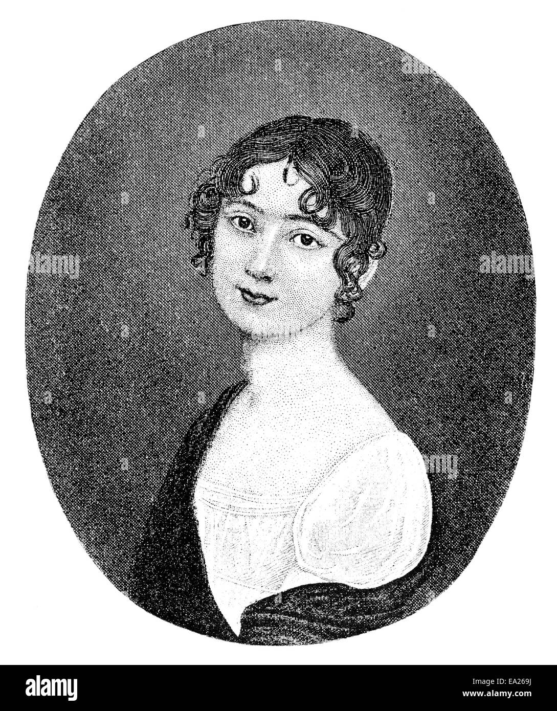 Antonie or Toni Adamberger, 1790-1867, Austrian actress, Portait von Antonie oder Toni Adamberger (1790 - 1867), eine österreich Stock Photo