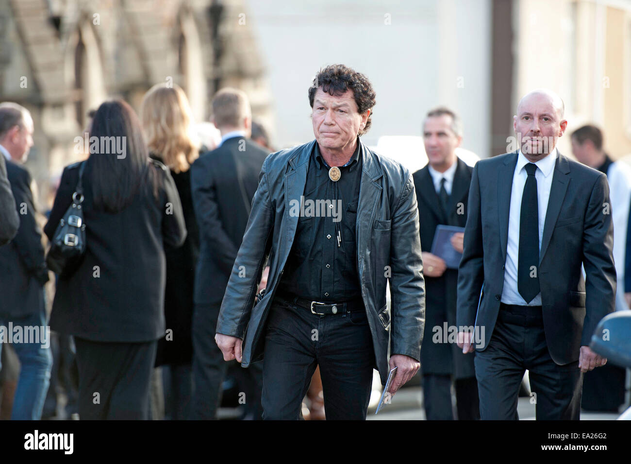 Swansea, Wales, UK. 05th Nov, 2014. Mourner at the funeral of the late