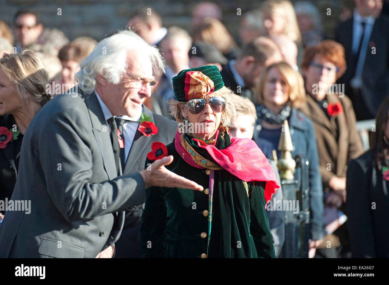 Swansea, Wales, UK. 05th Nov, 2014. Mourners leave the funeral of the