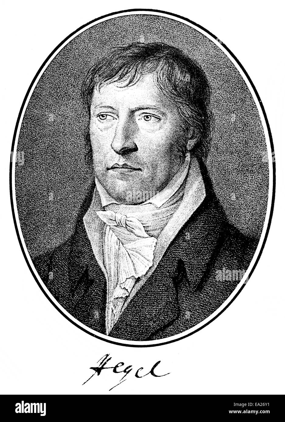 Georg Wilhelm Friedrich Hegel, 1770 - 1831, a German philosopher of German Idealism, Portrait von Georg Wilhelm Friedrich Hegel, Stock Photo