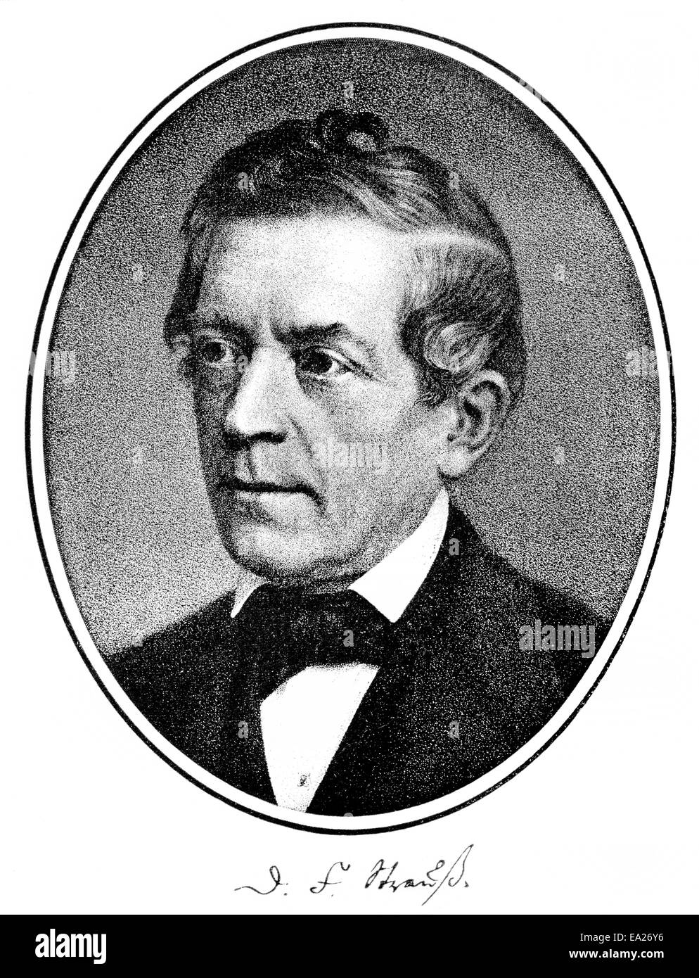 David Friedrich Strauss, 1808-1874, German writer, philosopher and theologian,  1874, Portait von David Friedrich Strauß (1808 - Stock Photo