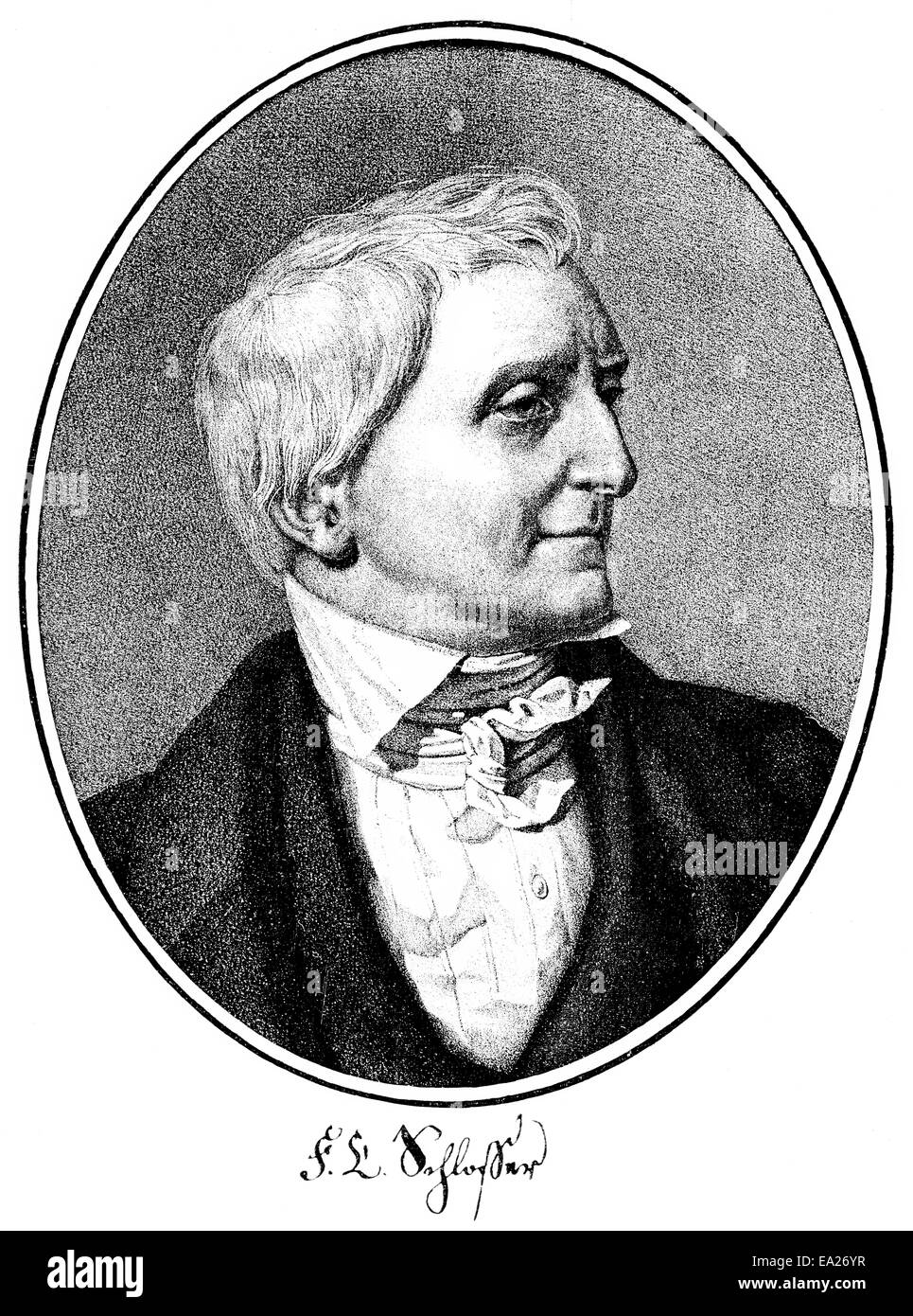 Friedrich Christoph Schlosser, 1776-1861, German historian,  Portait von Friedrich Christoph Schlosser (1776 - 1861), ein deutsc Stock Photo