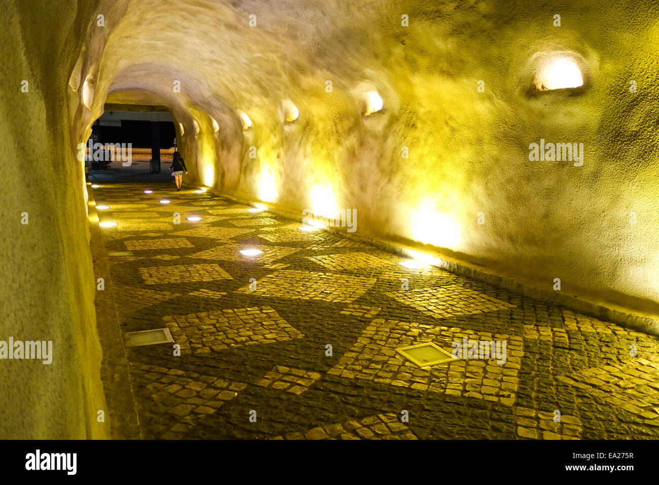 Tunnel in Old town Albufeira leading to Praia dos Pescadores beach