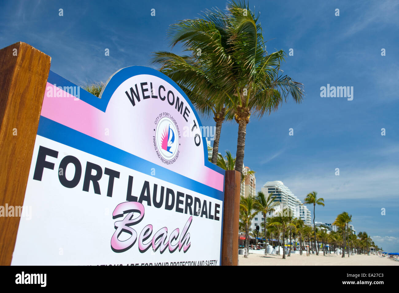 FORT LAUDERDALE BEACH SIGN SEABREEZE BOULEVARD FORT LAUDERDALE FLORIDA