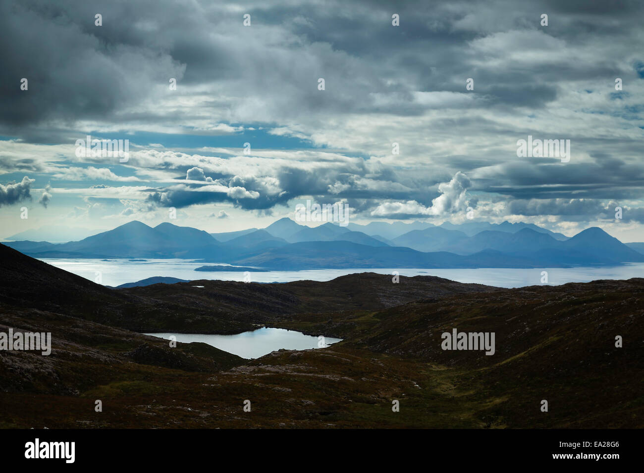 Isles of Skye, Scalpay and Crowlin from the Applecross peninsular ...