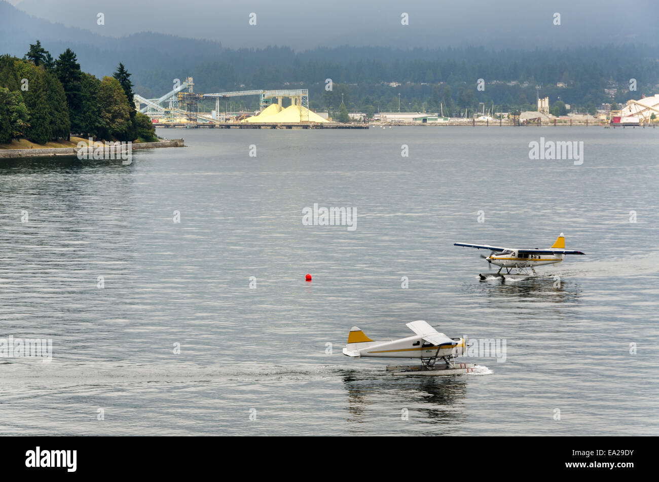 flying boats on the sea in Vancouver, Canada Stock Photo
