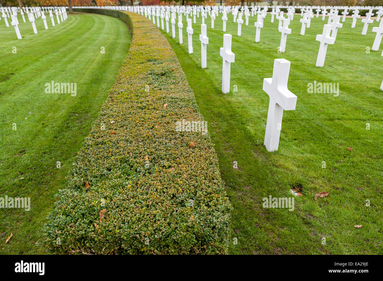 Grave Stones at the American Cemetery at Madingley, Cambridgeshire