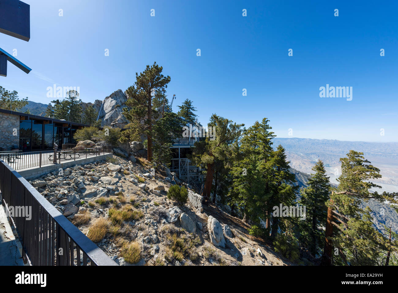 Station at the top of the Palm Springs Aerial Tramway, Riverside County, Southern California, USA Stock Photo
