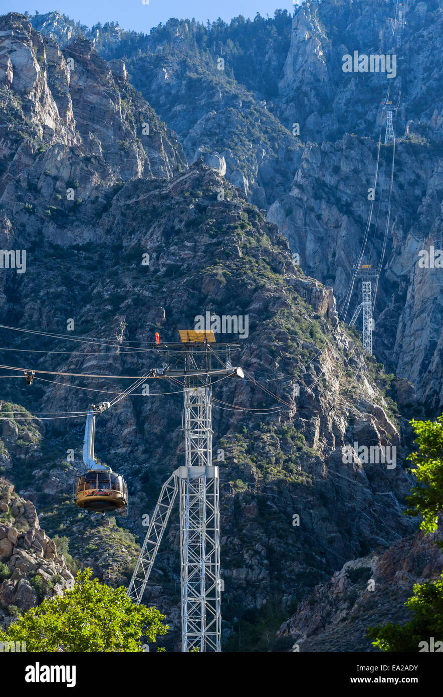 Rotating tram car on the Palm Springs Aerial Tramway, Palm Springs, Riverside County, Southern California, USA Stock Photo