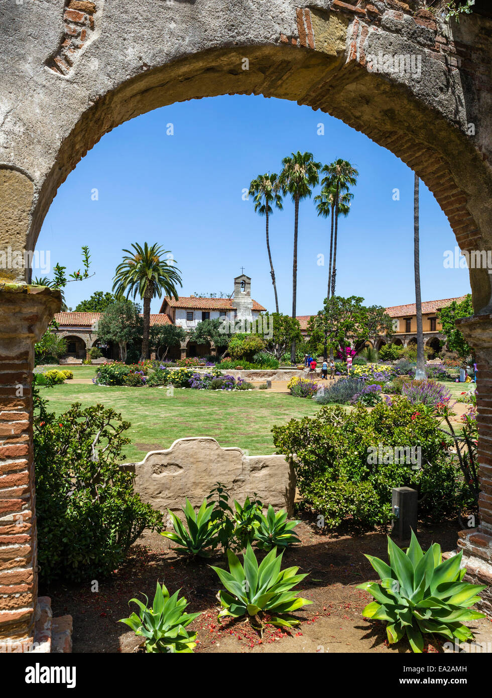 Central Courtyard, Mission San Juan Capistrano, San Juan Capistrano, Orange County, California, USA Stock Photo