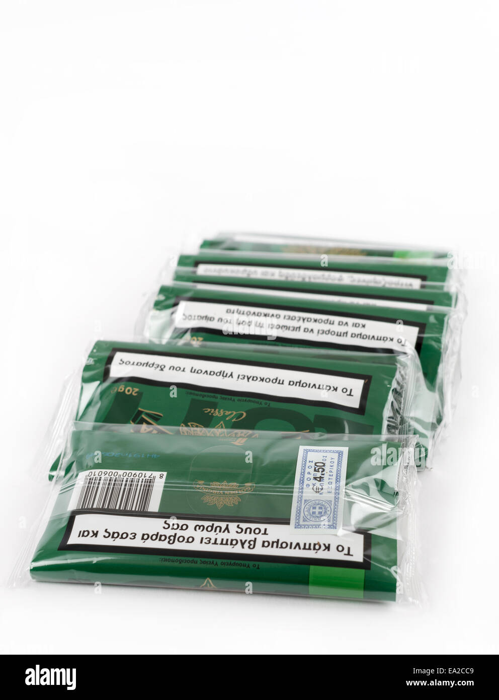 how to spot fake golden virginia tobacco Pouches of imported Golden Virginia rolling tobacco from Greece Stock Photo