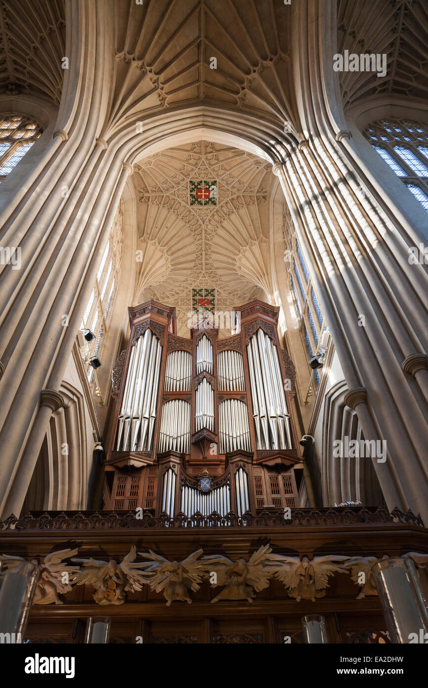 The organ in Bath Abbey, Bath, Somerset Stock Photo - Alamy
