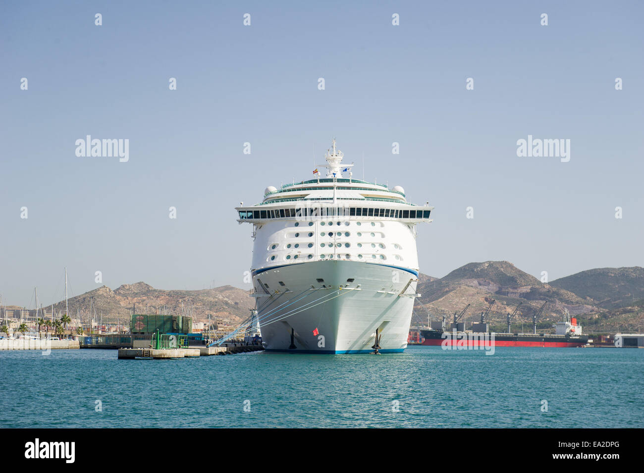 Royal Caribbean International cruise ship Adventure Of The Seas, at port in Cartagena, Spain Stock Photo