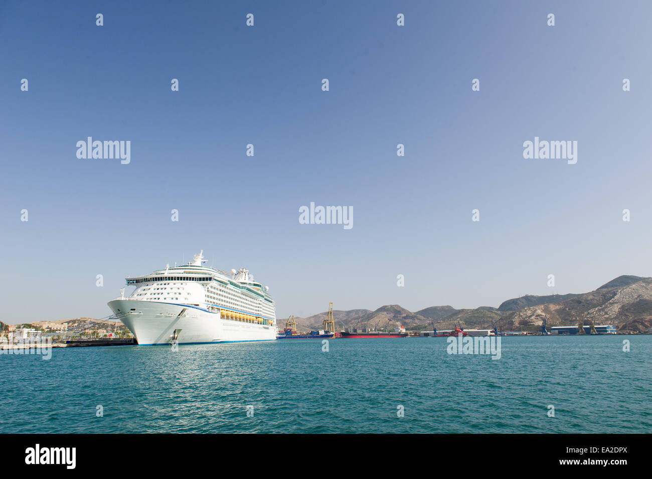 Royal Caribbean International cruise ship Adventure Of The Seas, at port in Cartagena, Spain Stock Photo