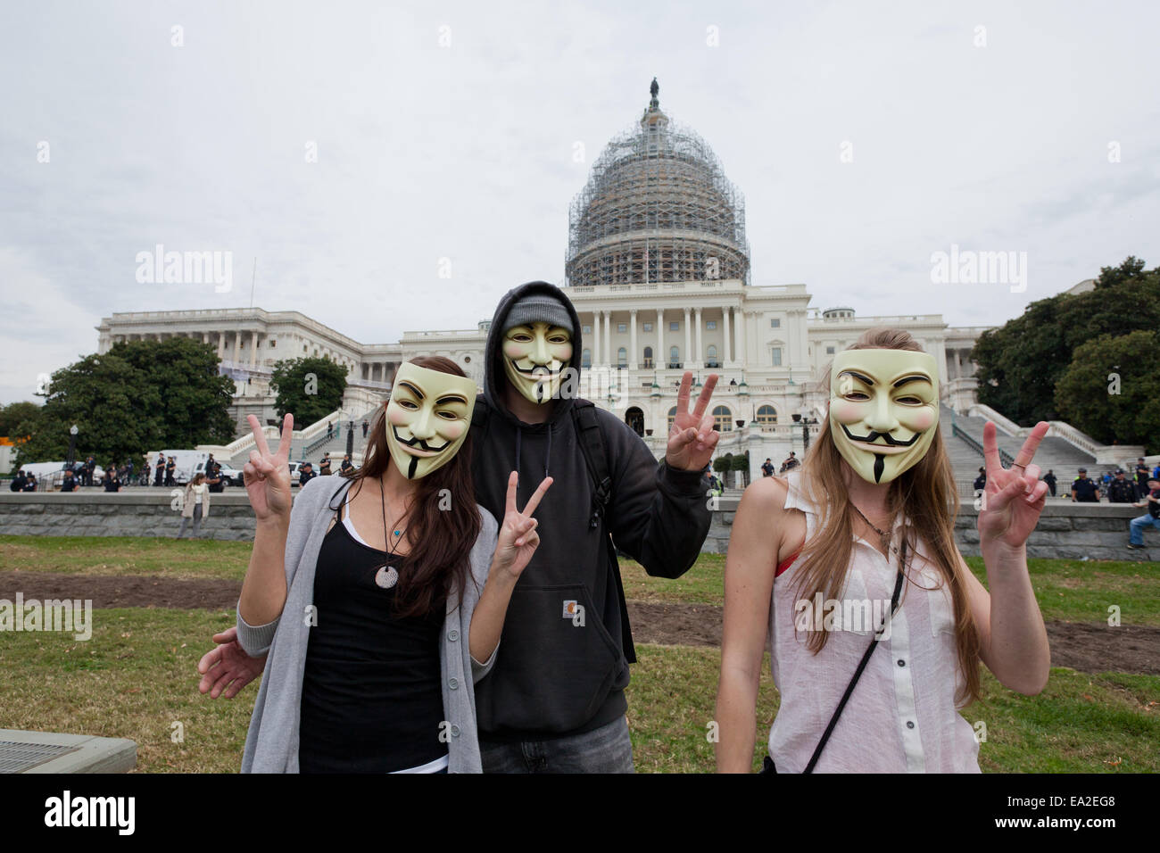 Washington, DC, USA. 5th November, 2014. Hundreds of Anonymous led ...