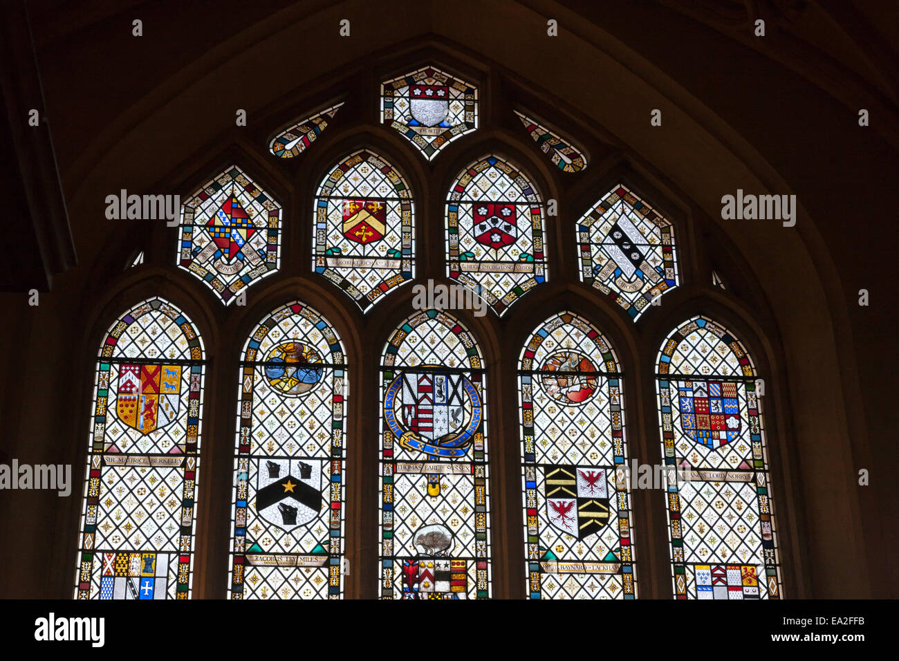 Stained glass windows in Bath Abbey, Bath, Somerset Stock Photo Alamy