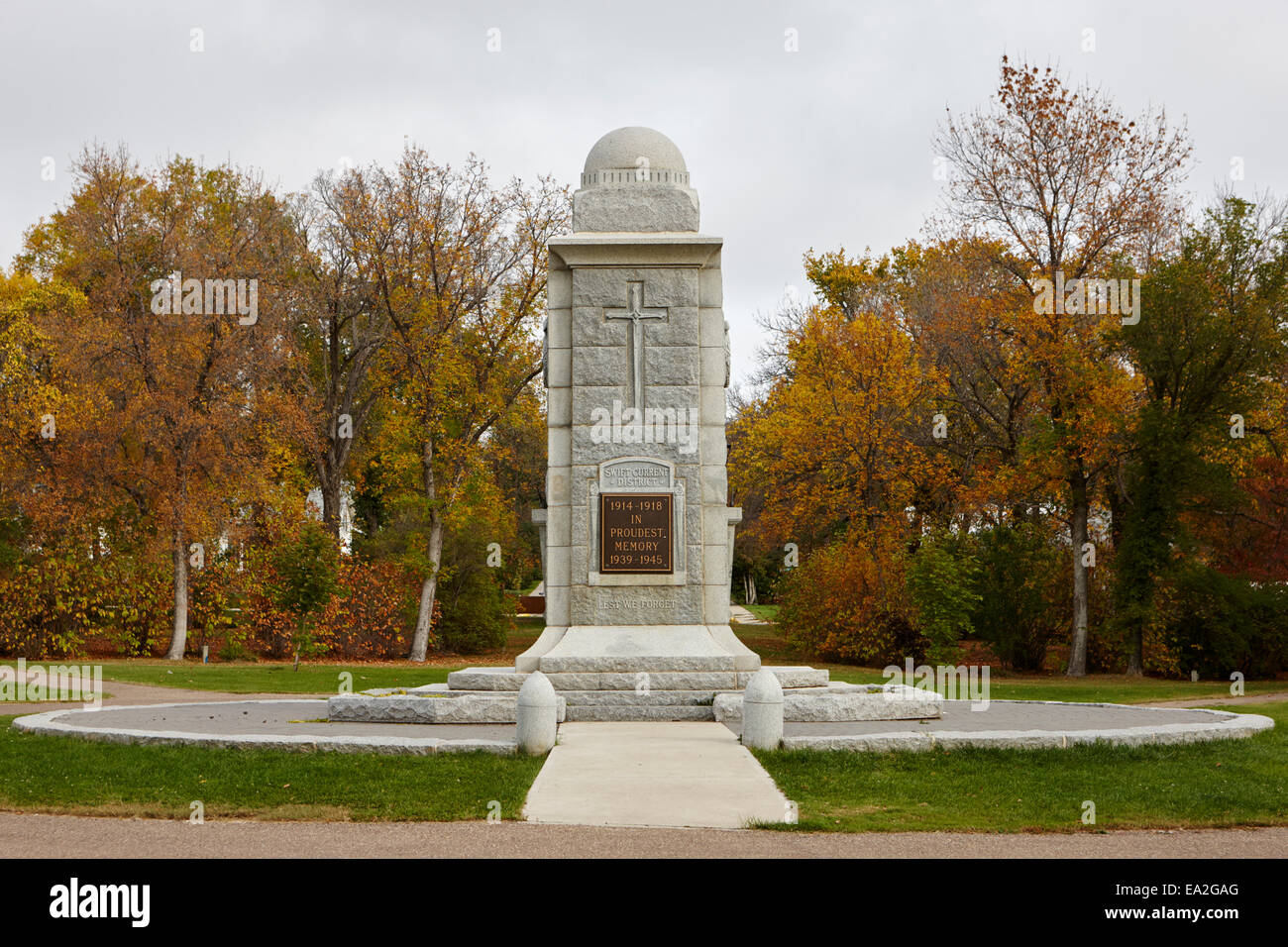 war memorial and memorial park swift current Saskatchewan Canada Stock Photo