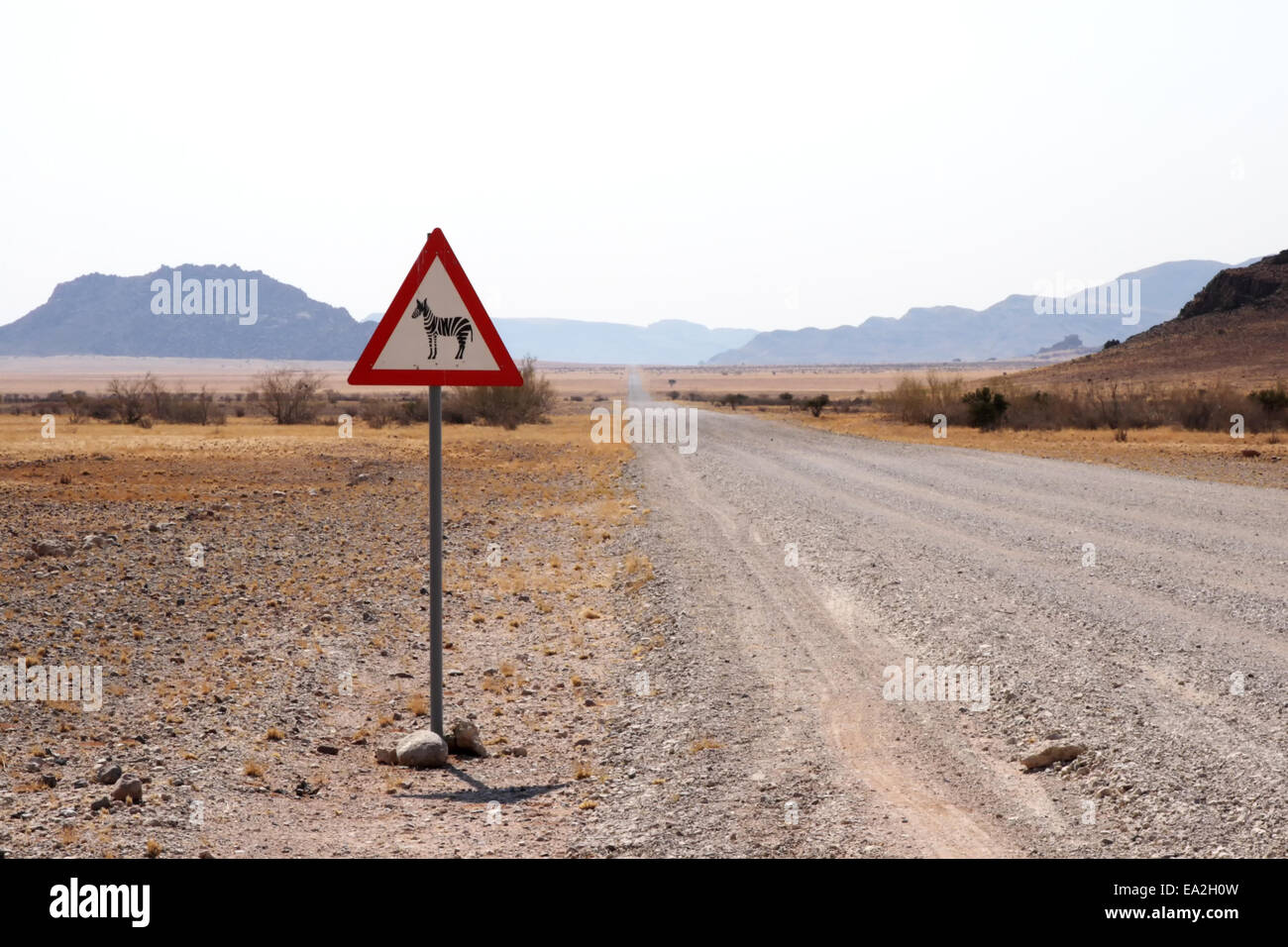 Road sign warning against zebra crossing in Namibia Stock Photo Alamy