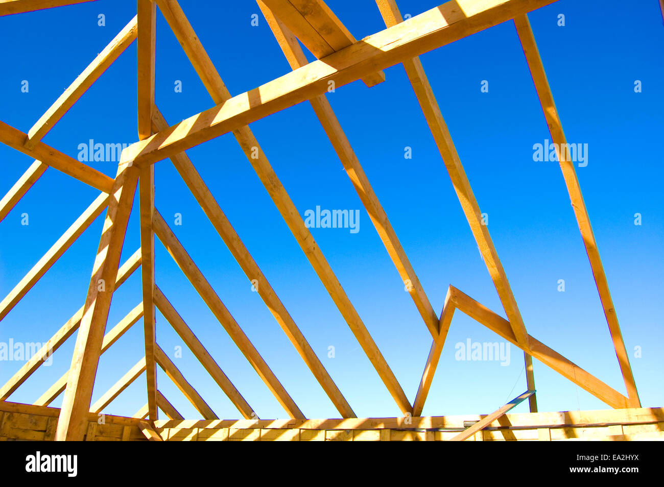 Roof construction. Picture of exposed roof construction Stock Photo Alamy