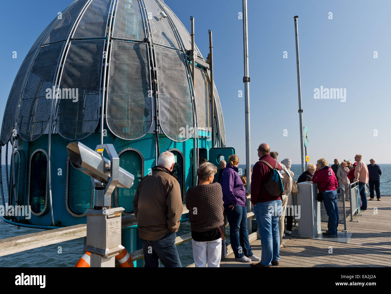 Rügen - Diving bell at the baltic sea resort Sellin pier - Mecklenburg-West Pomerania, Germany, Europe Stock Photo