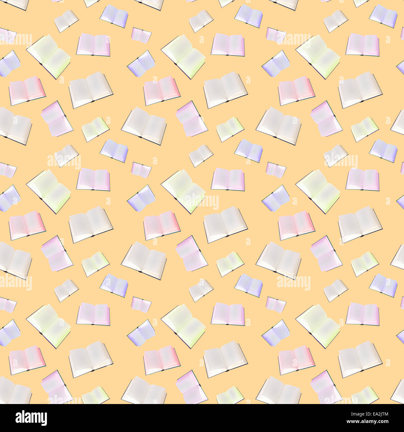 The seamless pattern from books on a yellow background Stock Photo - Alamy