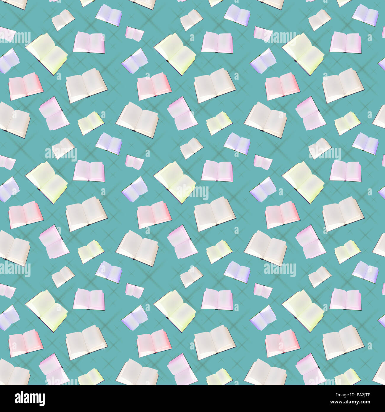 The seamless pattern from books on a blue background Stock Photo - Alamy
