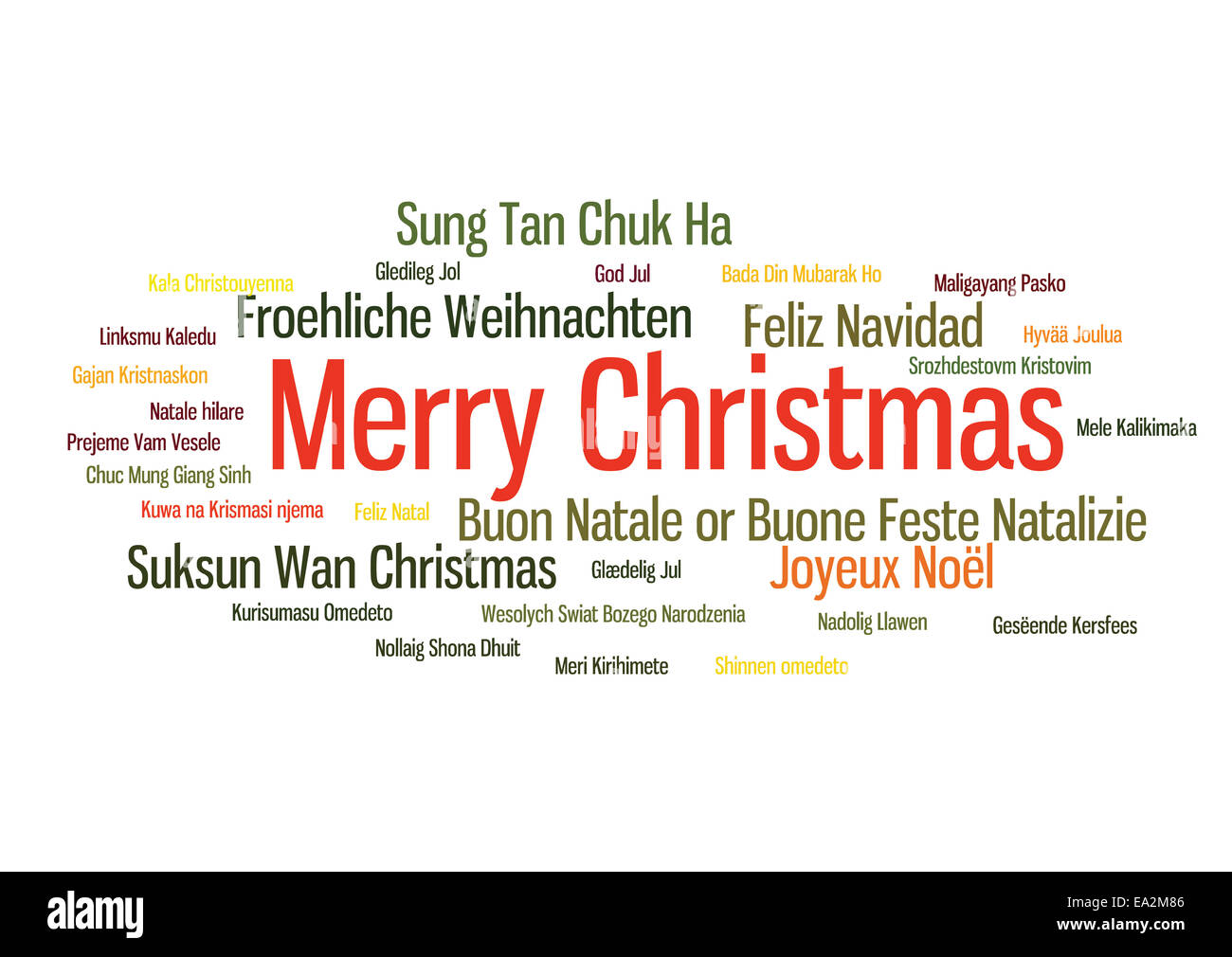 Merry christmas different languages Cut Out Stock Images & Pictures - Alamy