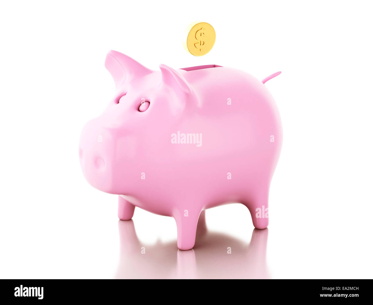 image of Piggy bank on white background. 3d illustration Stock Photo ...