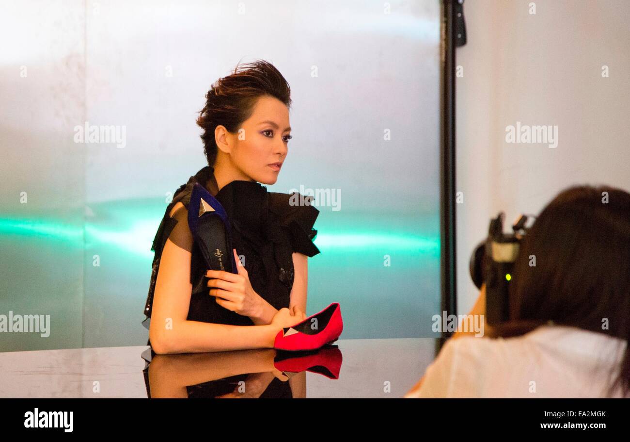 Gigi Leung shoots promotion photos for Venilla suite in Hongkong, China on 5th November, 2014. Stock Photo