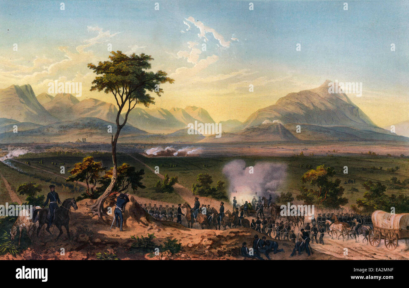 The Battle of Monterrey, during the Mexican American War, September 1846 Stock Photo