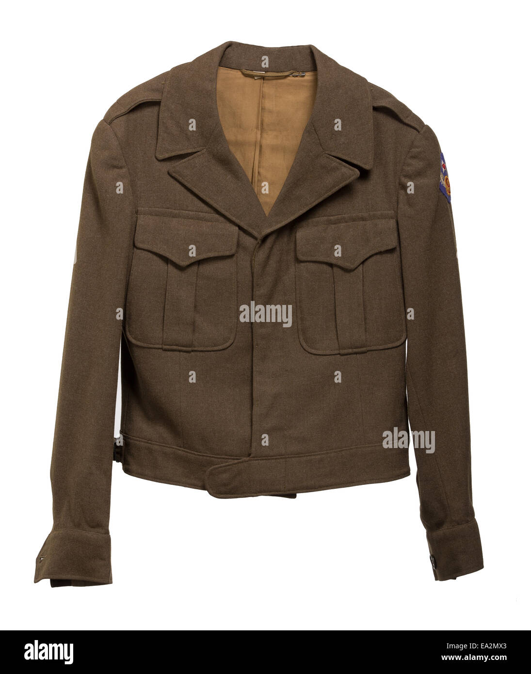 An American World War II Eisenhower Jacket which was part of the military uniform of the United States Army Air Forces USAAF Stock Photo
