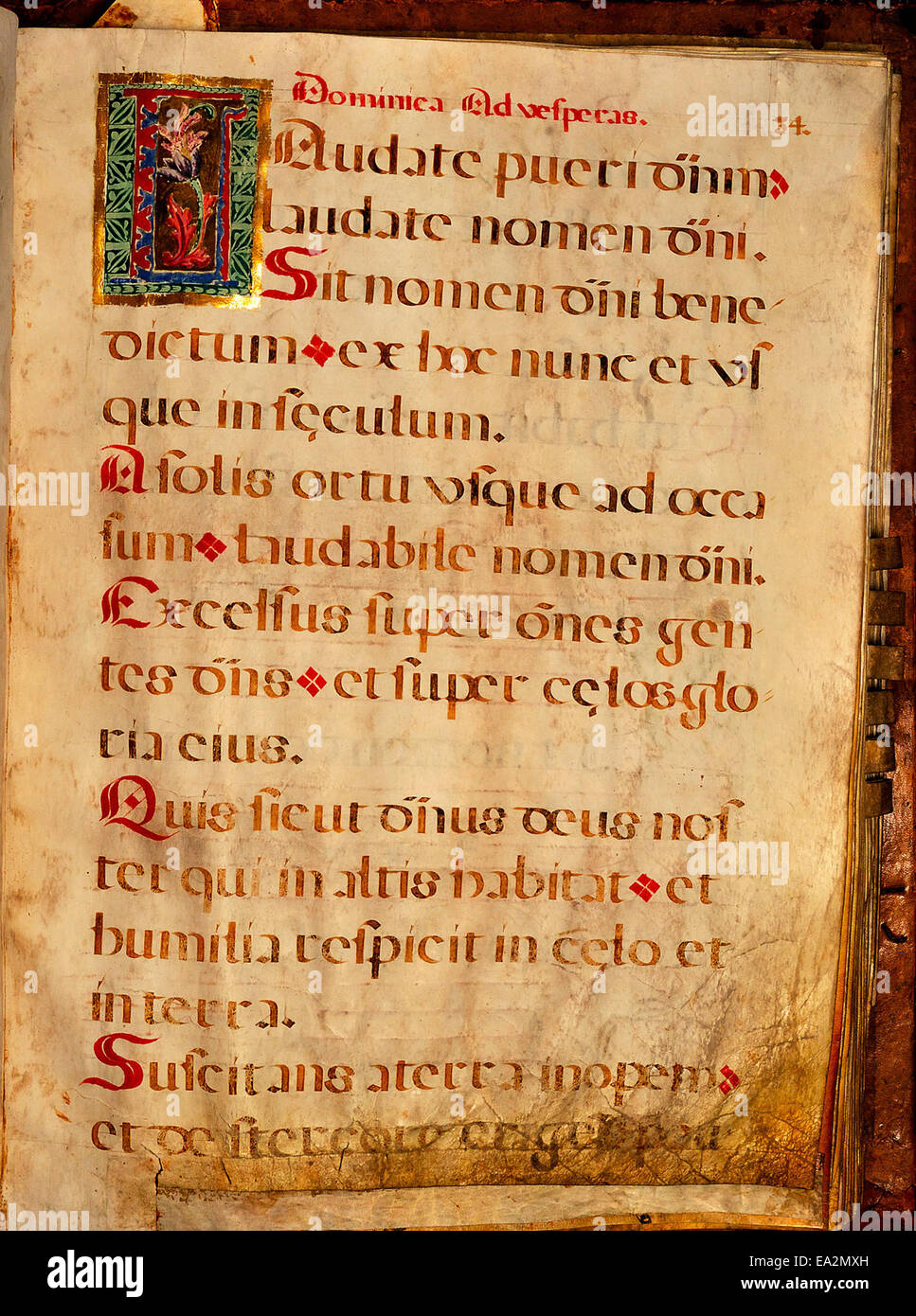A page from a Spanish chant manuscript, showcasing musical notation and ...