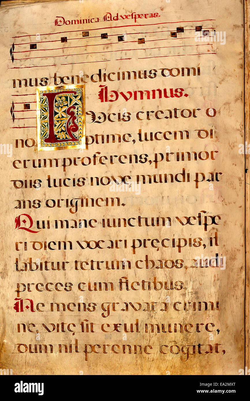 Page 081 of a Spanish chant manuscript, containing sacred music written ...