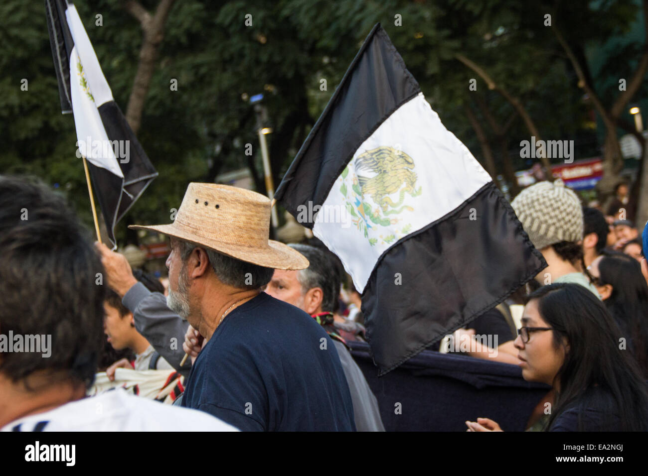 Mexico City Demonstration Ayotzinapa protesters Stock Photo