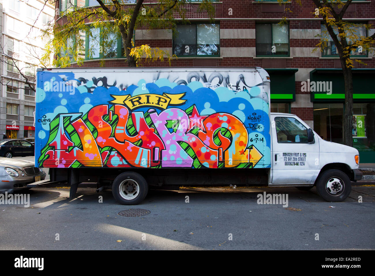 graffiti on a truck, Manhattan, New York, United States of America